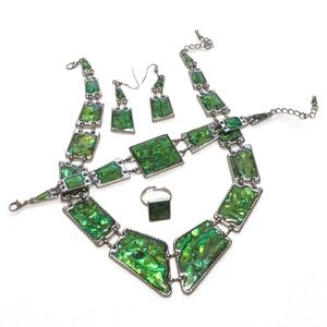 Vintage Green Abalone Set Jtv